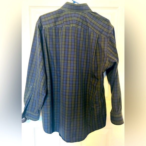 Nordstrom Men’s Dark Green Plaid Smartcare Button Down Shirt 15 1/2-32 - Picture 2 of 5